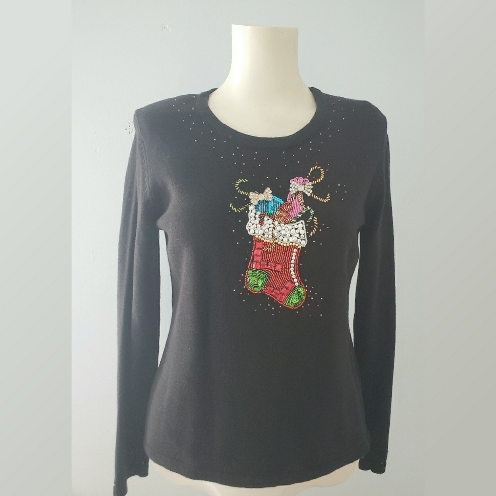 Just B Christmas Stocking Sweater Size Small